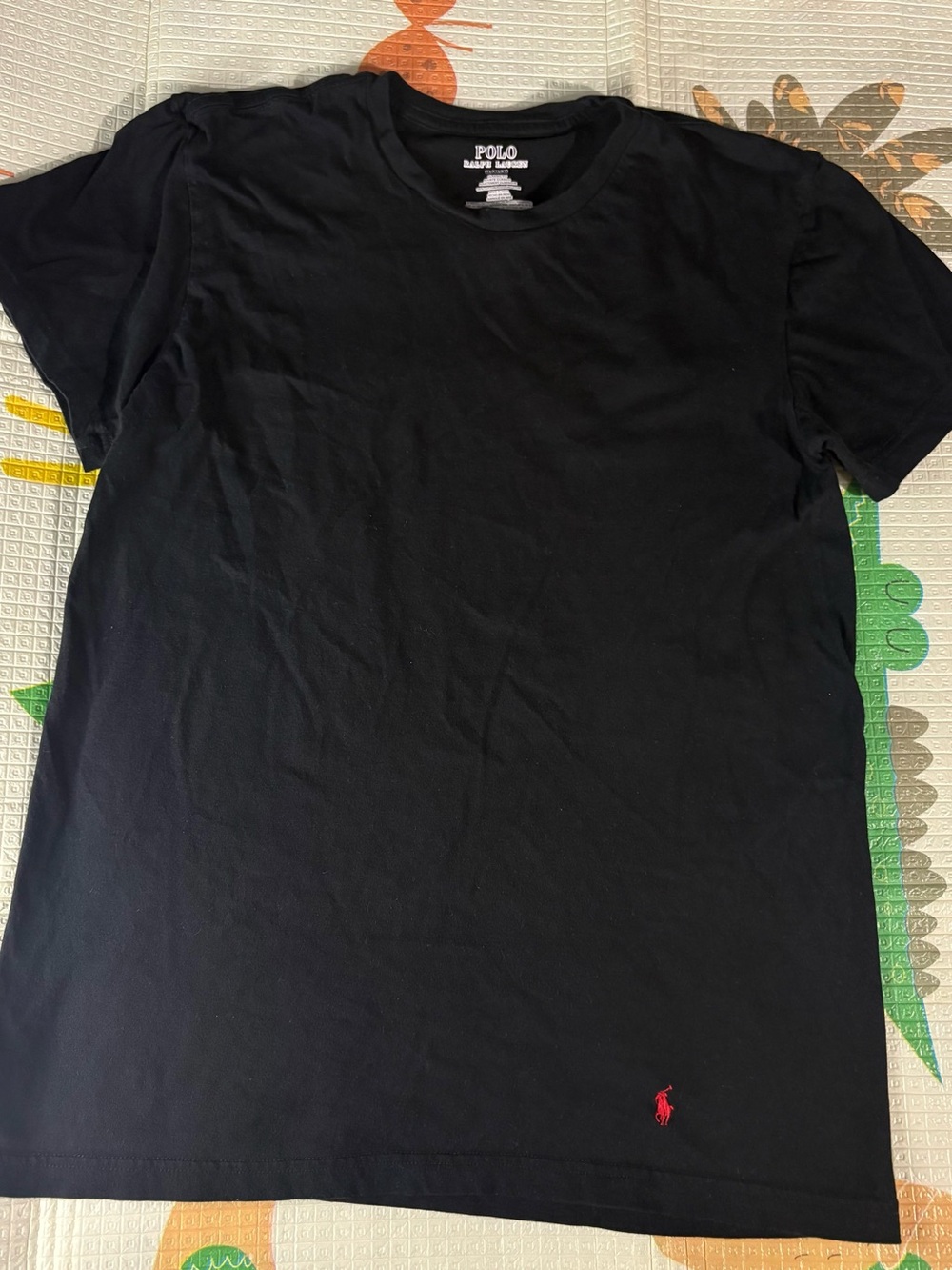 Polo by Ralph Lauren Black Crewneck Tee with Red Pony Logo